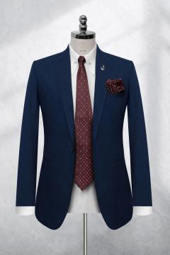 Bộ Suit Xanh Navy Sọc Xước Modern Fit TGS350